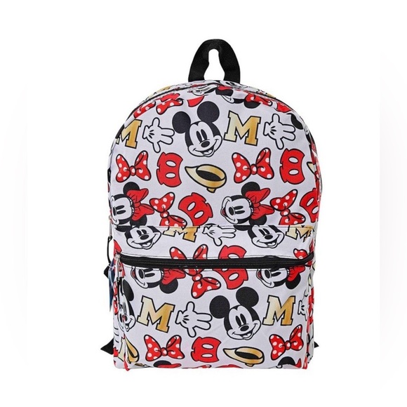 Disney Mickey Minnie Mouse All Over Print Backpack bag w/outer zippered Pocket main image 7